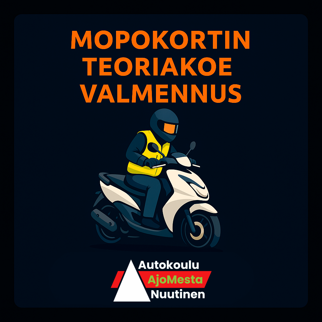 Mopokortin teoriakoevalmennus – verkkokurssi, jolla läpäiset teoriakokeen kerralla.
