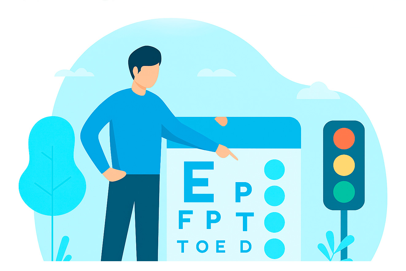 Kuvituskuva riskientunnistamiskoulutuksen sisällöstä – teoria- ja ajo-opetuksen kokonaisuudesta.