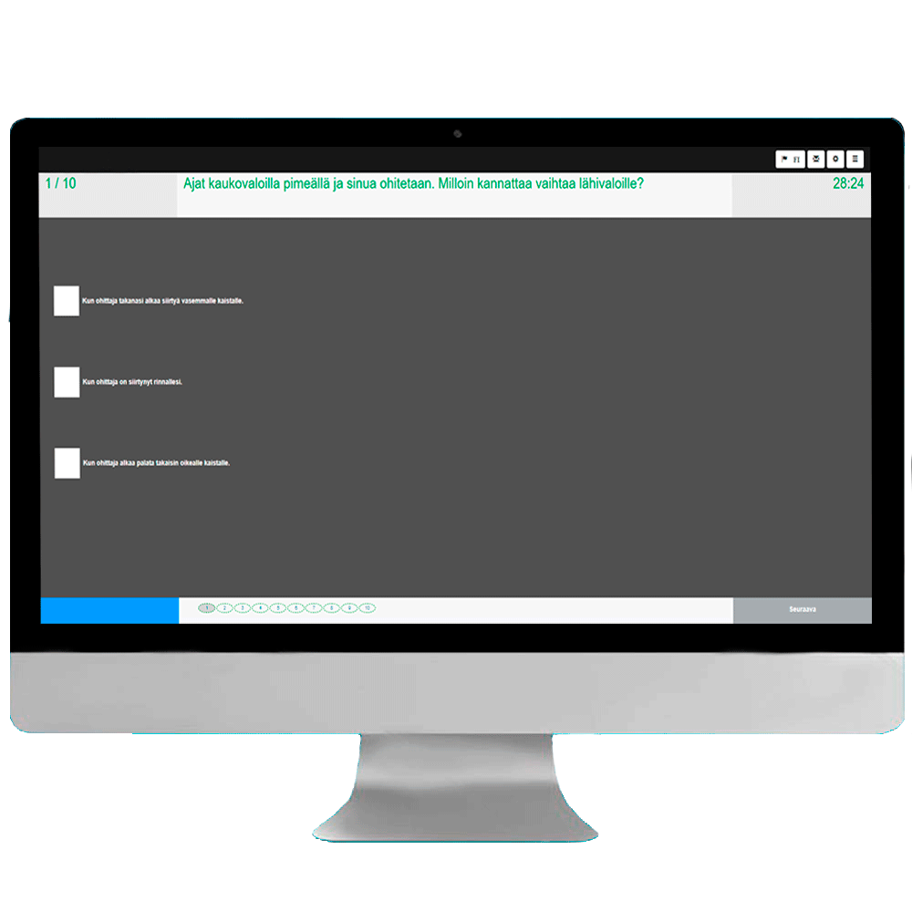 Harjoittele traktorikortin kirjallisia teoriakokeen kysymyksiä netissä – monivalintatehtäviä ja harjoitusohjelma verkossa