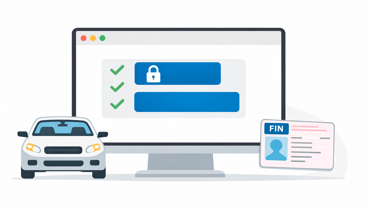 Havainnekuva opetusluvan hakemisesta verkossa Traficomin oma-asiointipalvelussa.