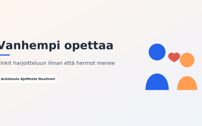 Vanhempi opettaa ajamista – vinkit harjoitteluun ilman että hermot menee