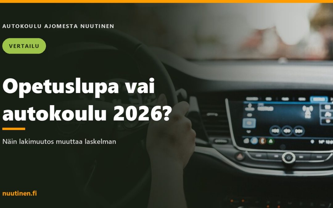 Kädet ohjauspyörällä ja auton mittaristo